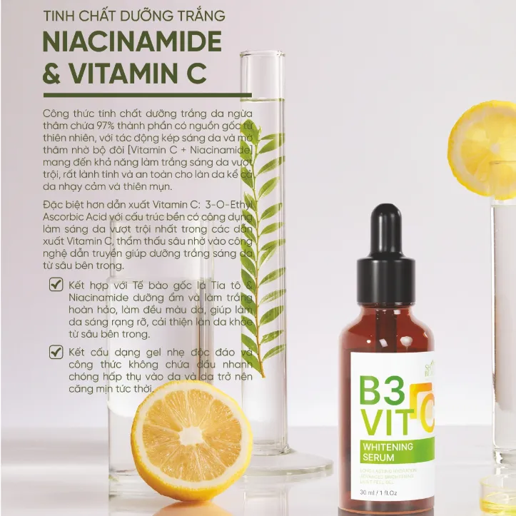 Ảnh Tinh Chất Dưỡng Trắng Da SHSO Beauty Niacinamide & Vitamin C Làm Sáng Da Từ Sâu Bên Trong, Mờ Thâm Hiệu Quả - chai 30ml 2