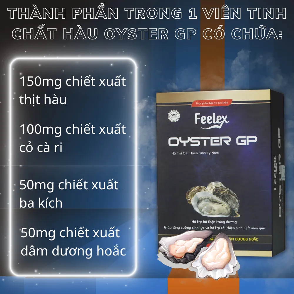 Ảnh Tinh chất hàu biển cao cấp Feelex Oyster GP tăng cường sinh lý nam  hộp 60 viên 4