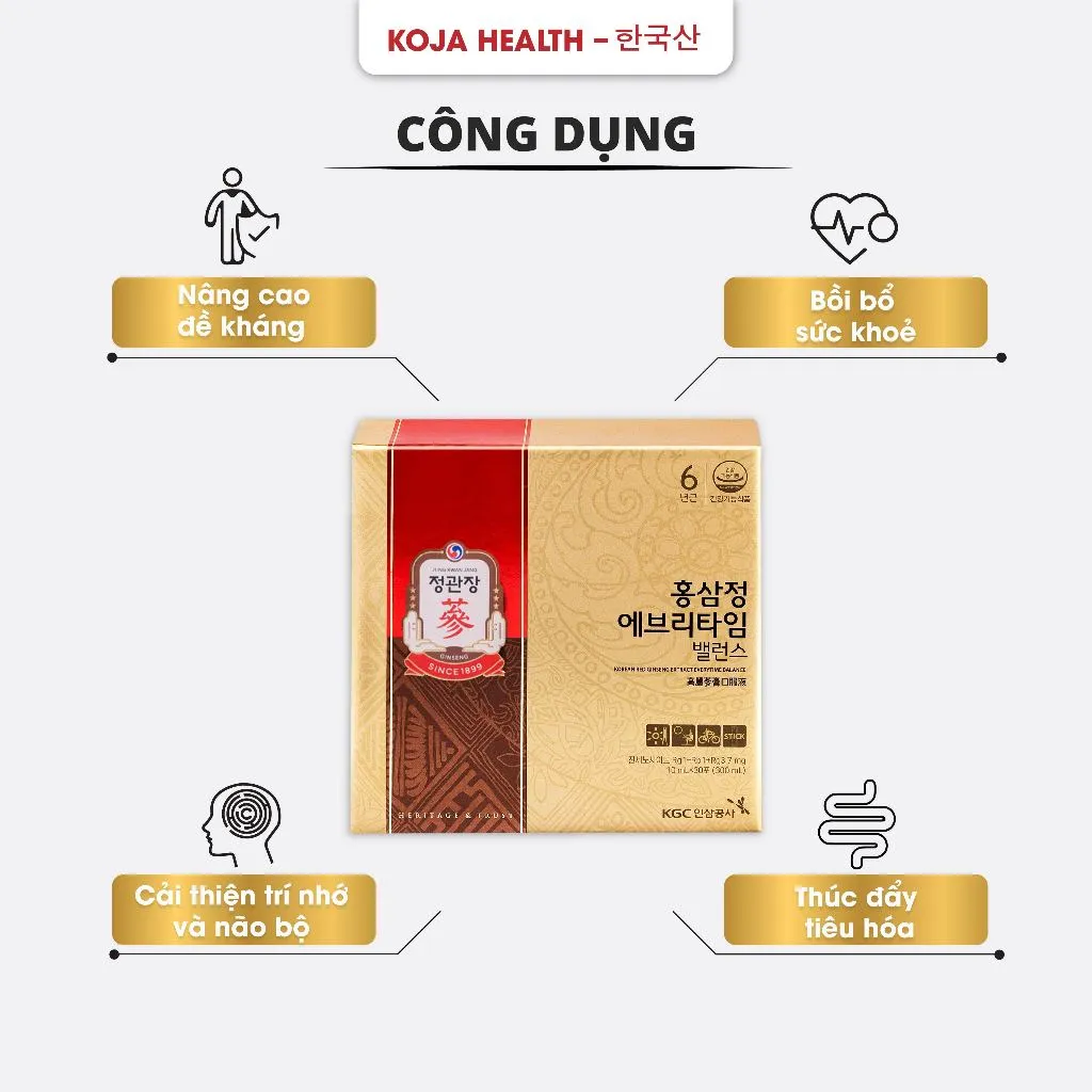 Ảnh Tinh Chất Hồng Sâm Hàn Quốc Everytime Balance KGC Jung Kwan Jang 30 gói x 10ml 1
