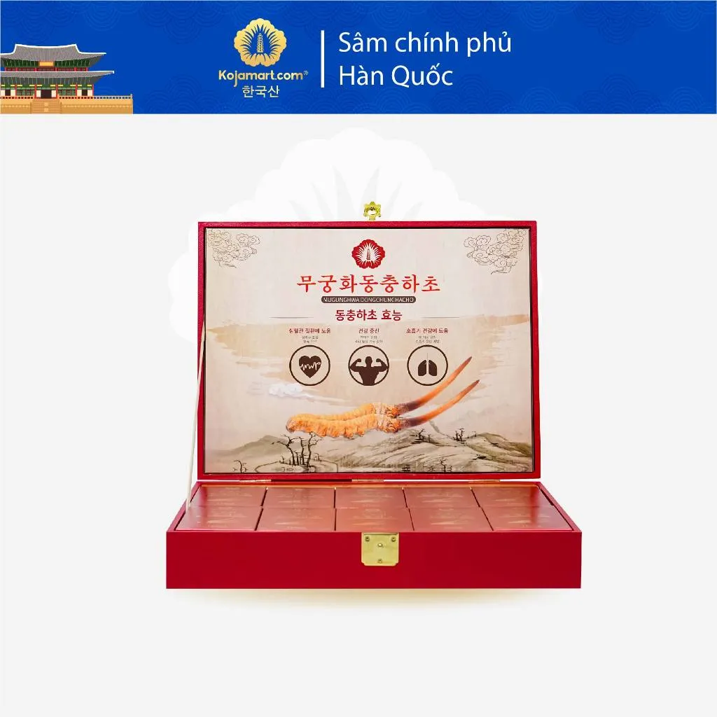 Ảnh Tinh Chất Đông Trùng Hạ Thảo Hàn Quốc MUGUNGHWA Tăng Đề Kháng 60 gói x 30ml 2