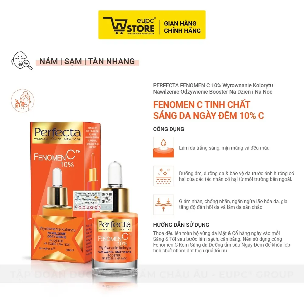 Ảnh Tinh Chất Sáng Da Ngày Đêm 10% C Perfecta Fenomen C 15ml Giúp Cải Thiện Tông Màu, Dưỡng Ẩm Da EUPC STORE 2