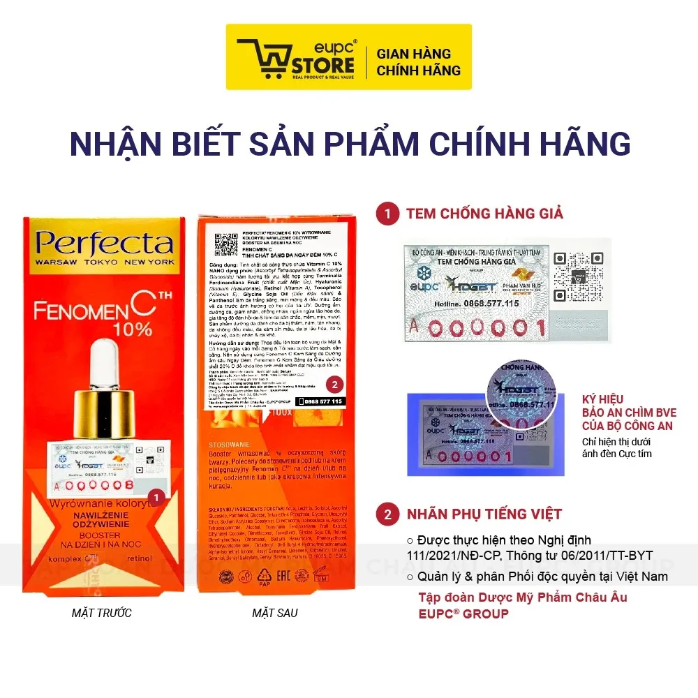 Ảnh Tinh Chất Sáng Da Ngày Đêm 10% C Perfecta Fenomen C 15ml Giúp Cải Thiện Tông Màu, Dưỡng Ẩm Da EUPC STORE 3