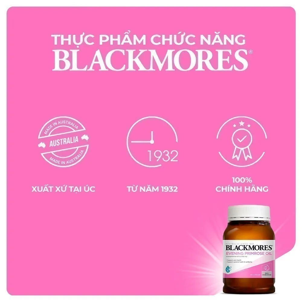 Ảnh Tinh Dầu Hoa Anh Thảo Hỗ Trợ Cân Bằng Nội Tiết Tố Blackmores Evening Primrose Oil 190 Viên/Lọ 3