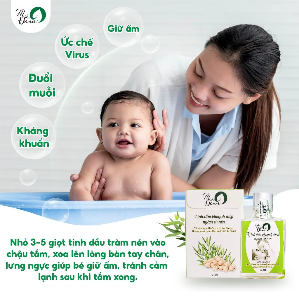 Ảnh Tinh dầu khuynh diệp củ nén Mệ Đoan cho bé giữ ấm kháng khuẩn phòng cảm lạnh 30ml 4