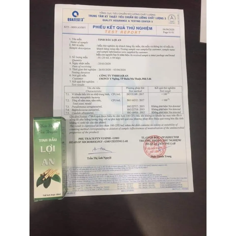 Ảnh Tinh Dầu Lợi An 20ml -Tinh dầu Lợi An Chính Hãng -Dầu Lợi An -Tinh Dầu Bôi Ho Cho Bé - Tinh Dầu Tràm 3