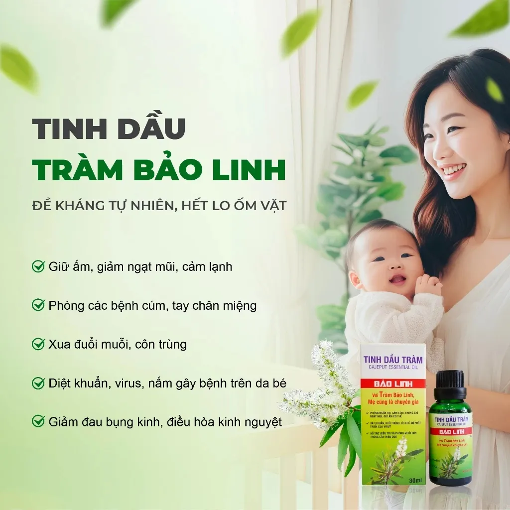 Ảnh Tinh dầu tràm Bảo Linh dung tích 10ml - Giữ ấm cho bé, phòng cảm ho, ngạt mũi, xua đuổi côn trùng 3