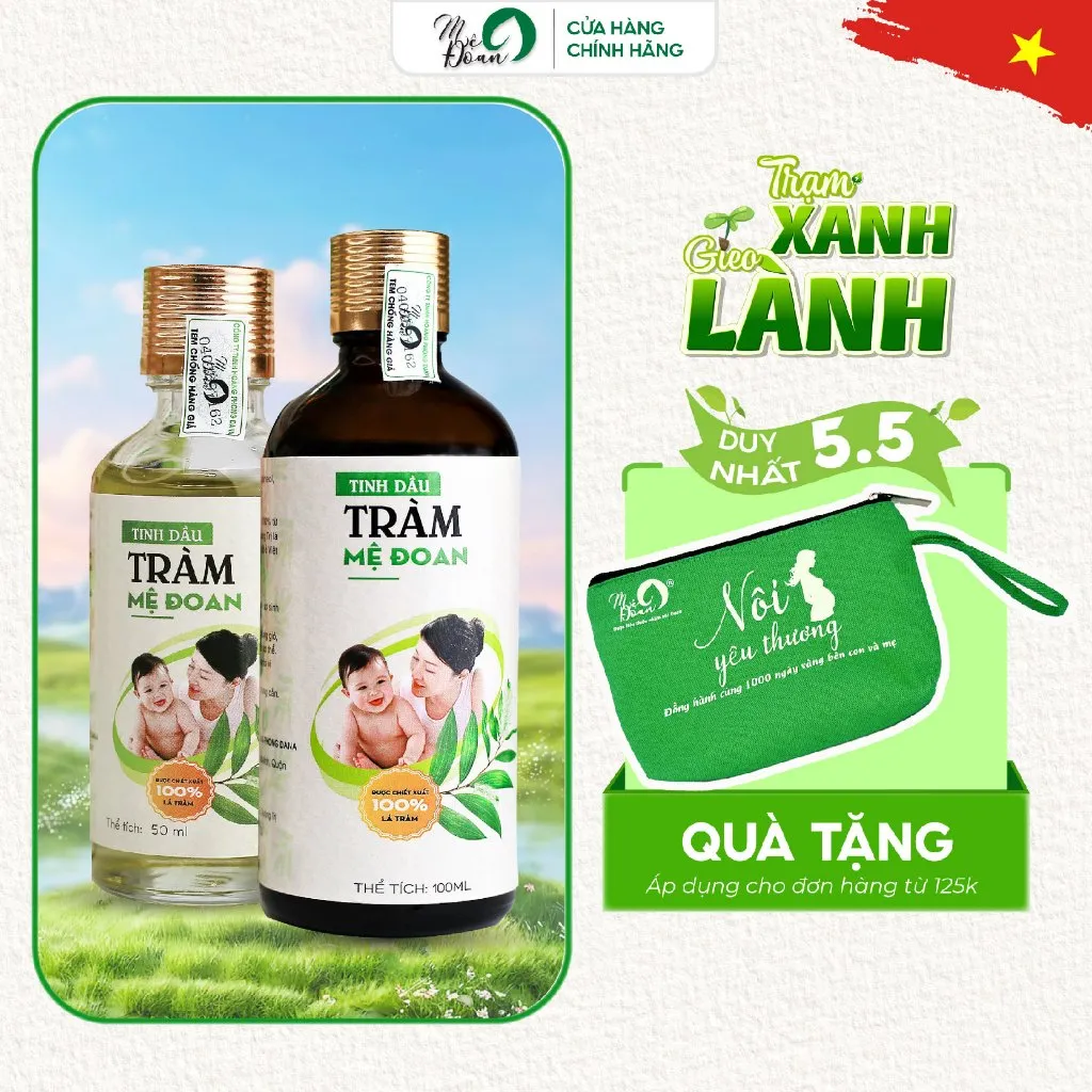 Ảnh Tinh dầu tràm cho bé, nguyên chất, giữ ấm. Tinh dầu tràm gió Mệ Đoan cho bé sơ sinh 50ml 1