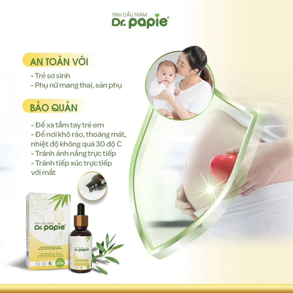 Ảnh Tinh Dầu Tràm Gió 100% Nguyên Chất Dr.Papie Phòng Cảm Cúm, Cảm Lạnh, Giữ Ấm Cơ Thể Cho Bé Từ Sơ Sinh - 30ml 4