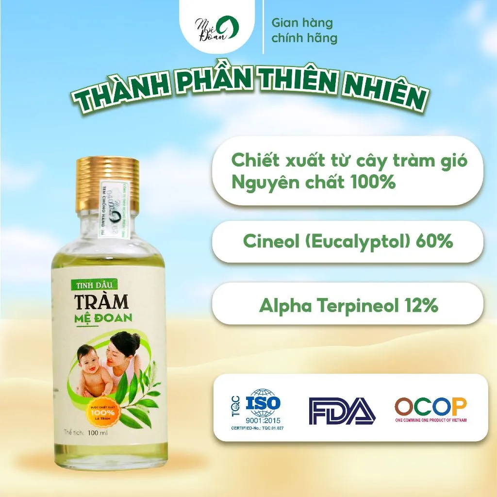 Ảnh Tinh dầu tràm Mệ Đoan nguyên chất giữ ấm phòng cảm lạnh xua đuổi côn trùng 100ml 2