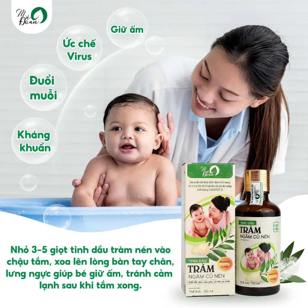Ảnh Tinh dầu tràm ngâm củ nén Mệ Đoan giữ ấm kháng khuẩn đuổi muỗi giữ ấm 50ml 4