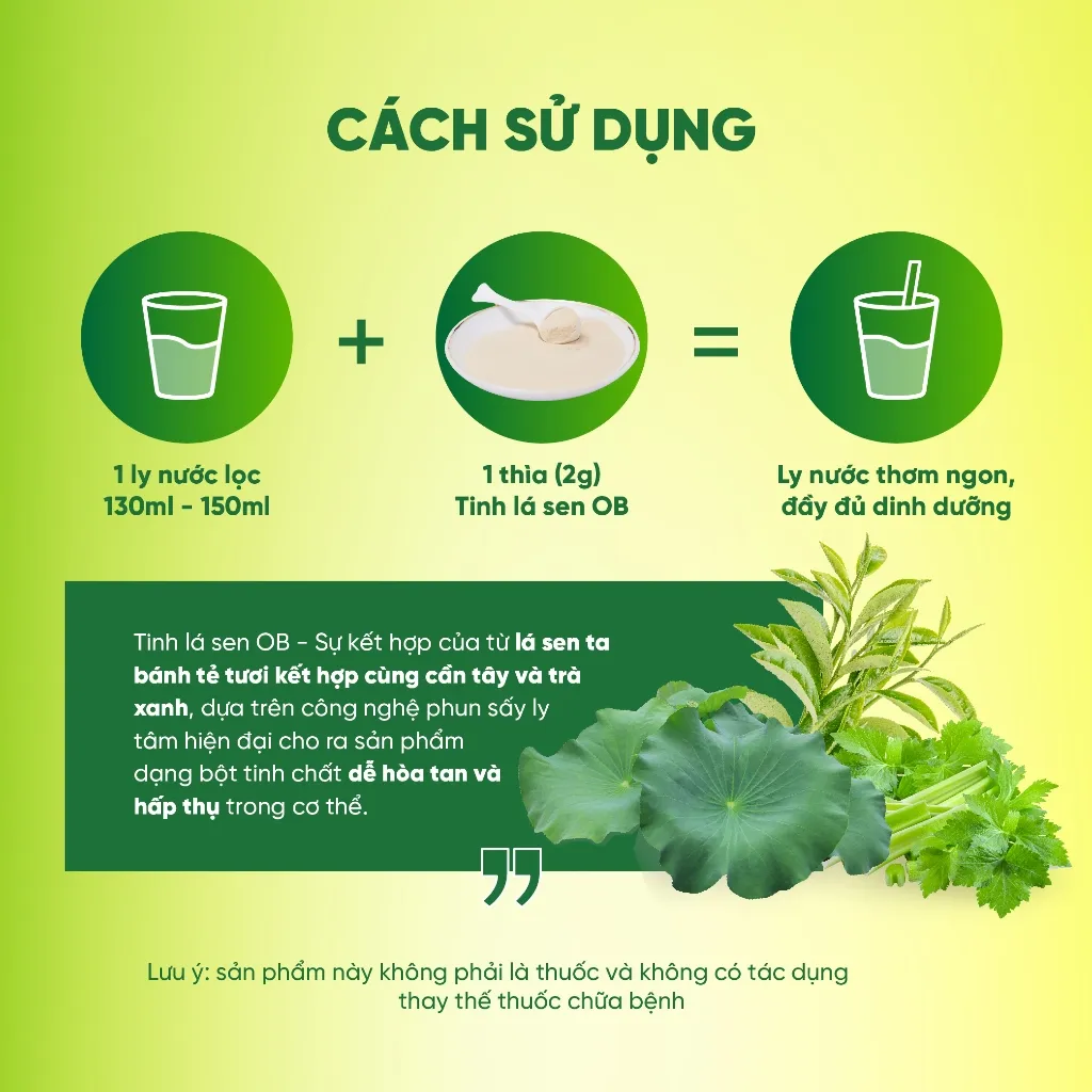 Ảnh Tinh Lá Sen OB Detox Cần Tây, Lá Sen, Trà Xanh Hỗ Trợ Giảm Cân, Thon Dáng, Đẹp Da (Hộp 50g) 2