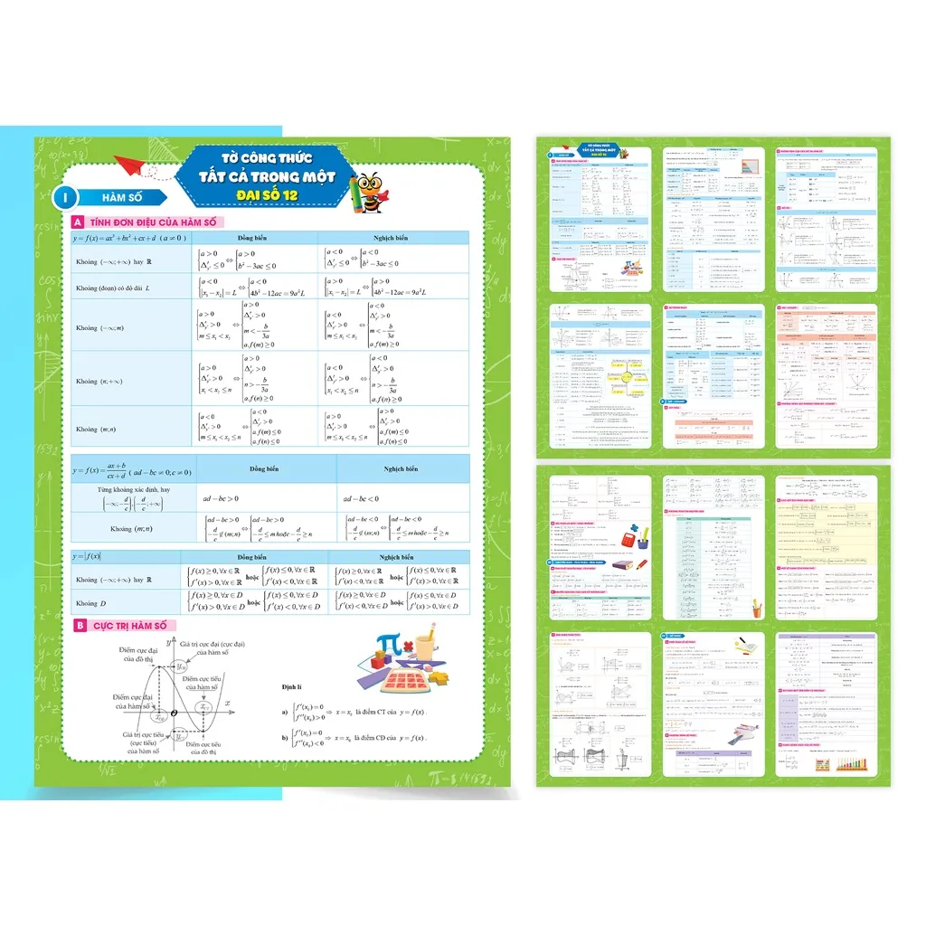 Ảnh Tờ công thức Toán 12 Tất cả trong một Đại Số + Hình học 2