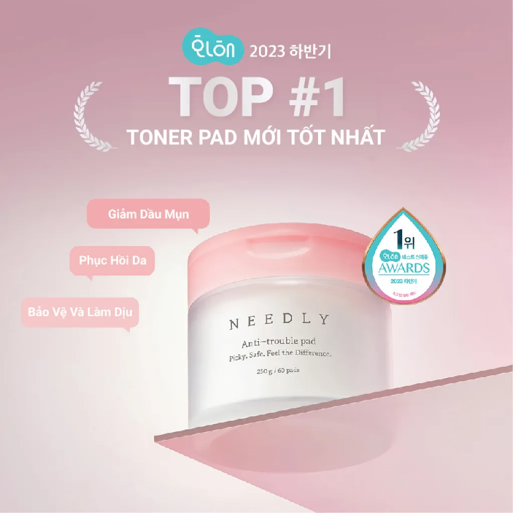 Ảnh Toner Pad Needly Anti-Trouble Làm Sạch Bã Nhờn Căng Bóng 250G 60 Miếng & Túi Refill Daily Toner Pad 4