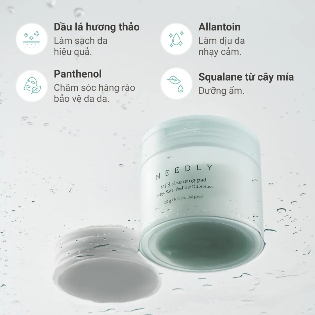 Ảnh Toner Pad Needly Mild Cleansing Tẩy Trang Làm Sạch Bụi Mịn 160G 60 Miếng 2
