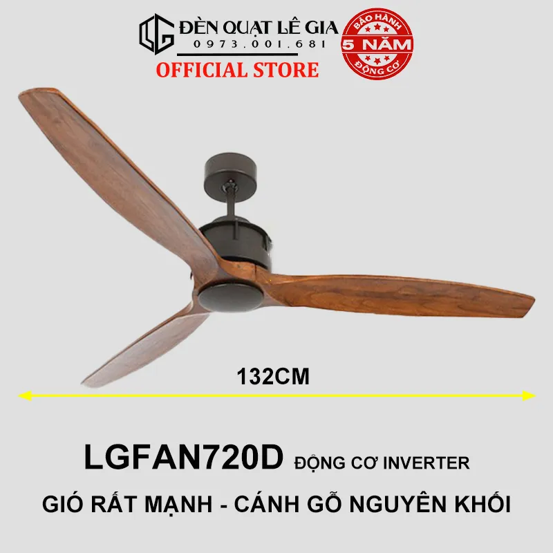 Ảnh Top 6 Mẫu Quạt Trần Cánh Gỗ Đẹp 2024 | Quạt Trần Gió Mạnh Chạy Êm Cánh Gỗ Nguyên Khối Chất Lượng Cao LUXURY 1