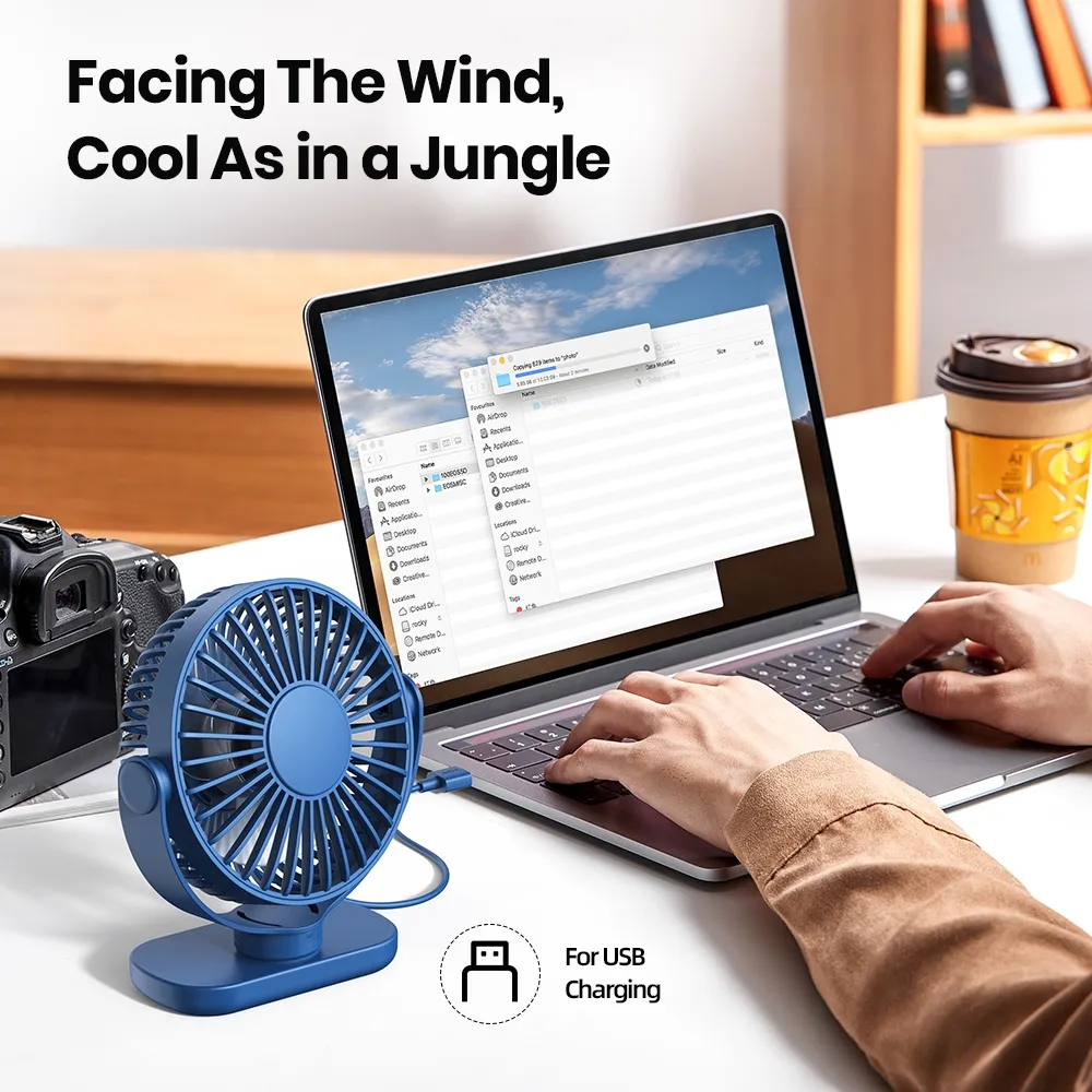 Ảnh Topk USB Bàn Nhỏ Quạt Di Động Mini 3 Tốc Độ Quạt Để Bàn Yên Tĩnh 360° Quạt bàn điều chỉnh xoay được cho phòng ngủ văn phòng tại nhà 4