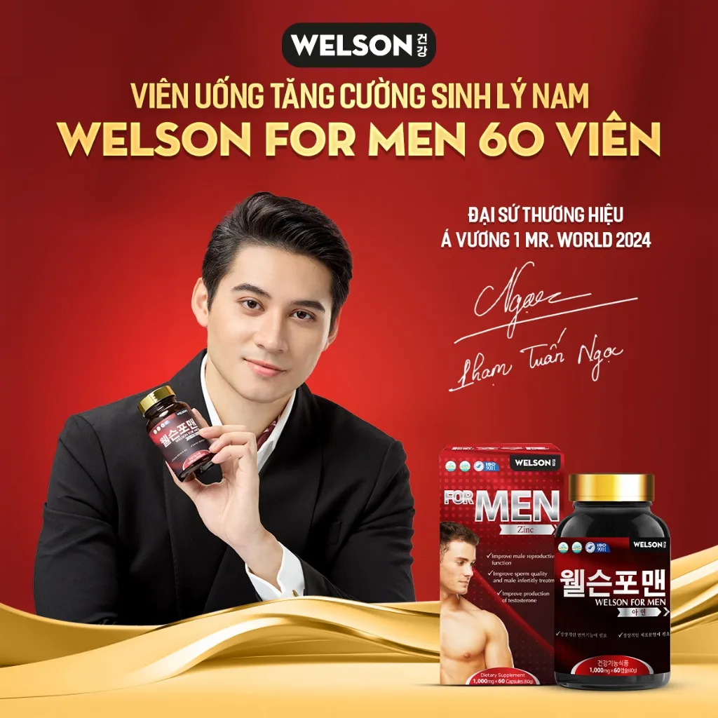 Ảnh TPBVSK Combo Tăng cường sinh lý Welson For Men 1 hộp 60 viên​ và Nội Tiết Tố Welson For Women 1Hộp 60 Viên​ 2