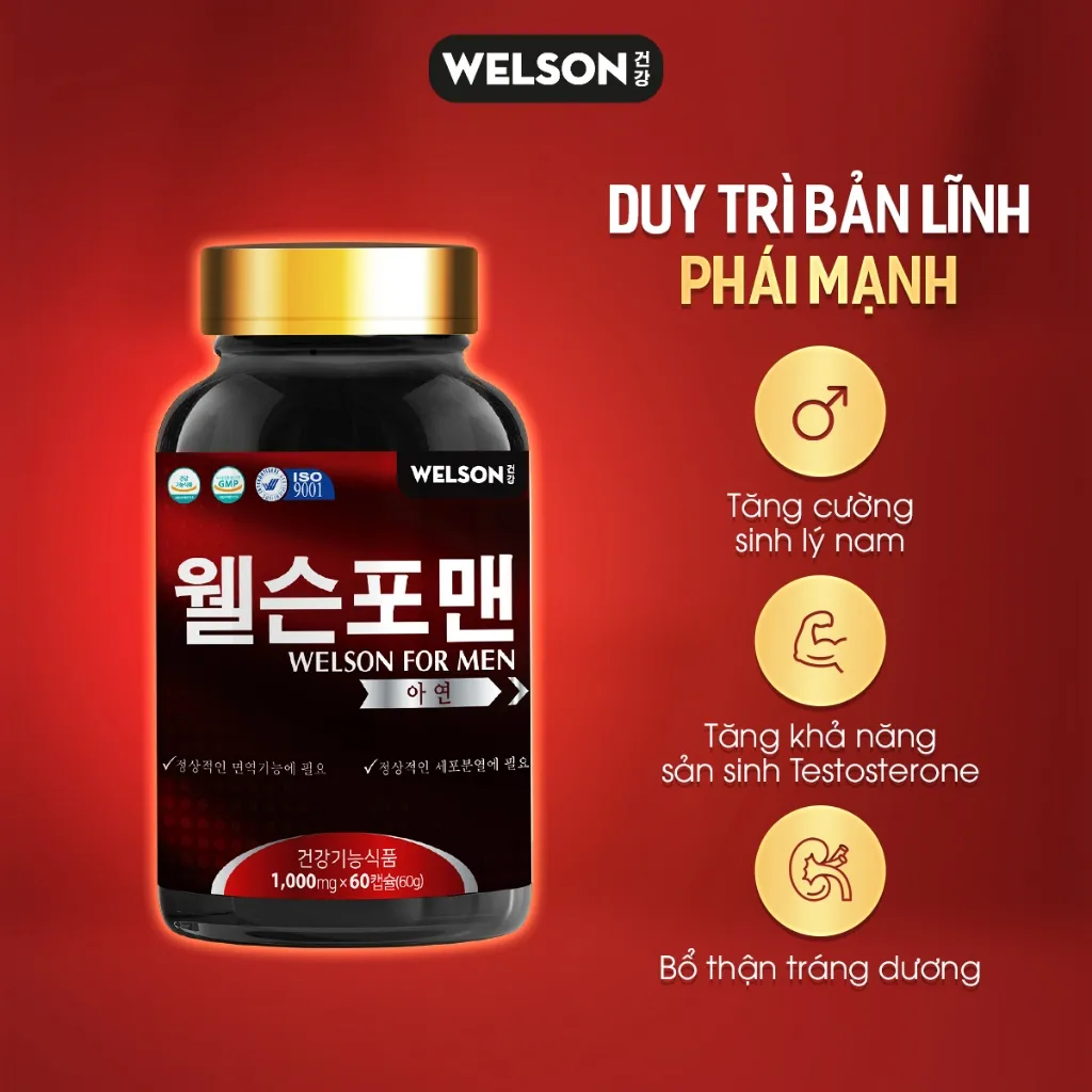 Ảnh TPBVSK Combo Tăng cường sinh lý Welson For Men 1 hộp 60 viên​ và Nội Tiết Tố Welson For Women 1Hộp 60 Viên​ 4