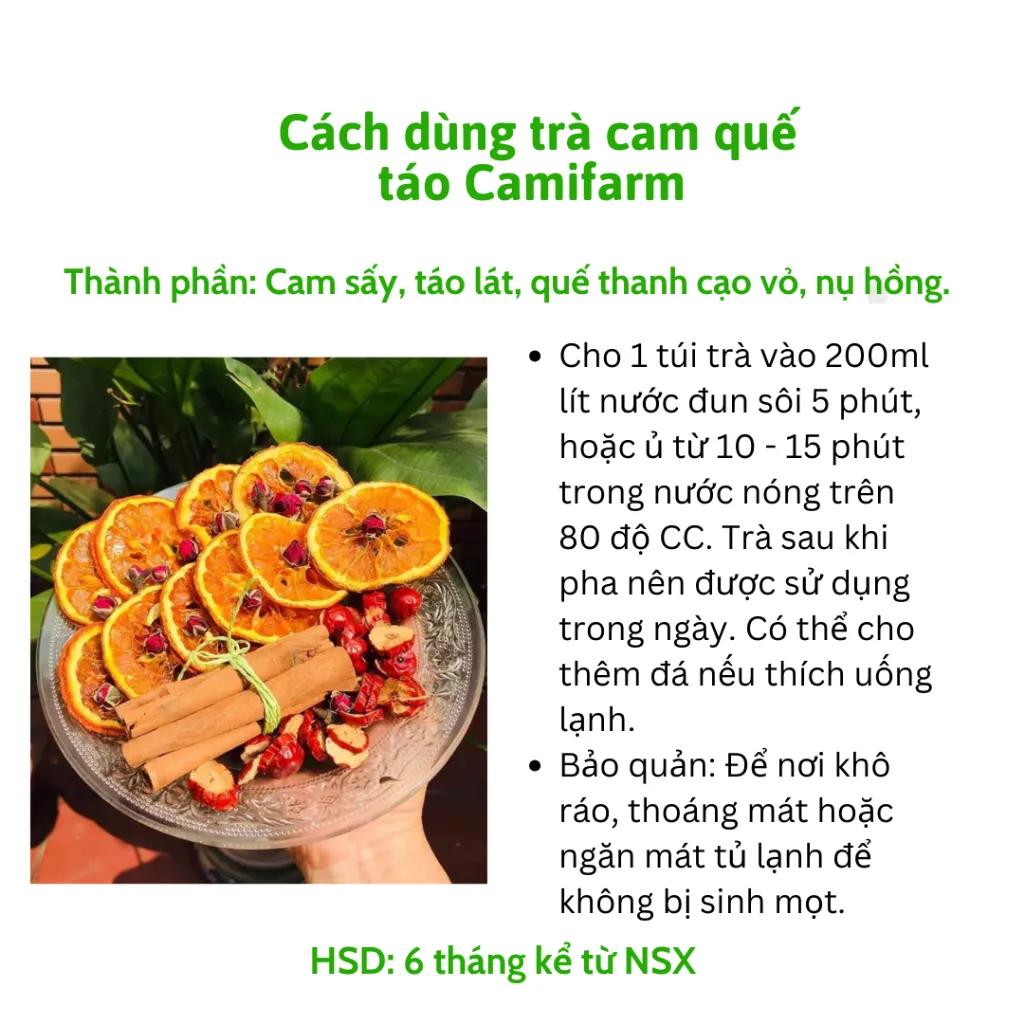Ảnh Trà Cam Quế Táo Camifarm thanh lọc cơ thể, thơm miệng, hỗ trợ giảm cân, tăng cường sức đề kháng 2