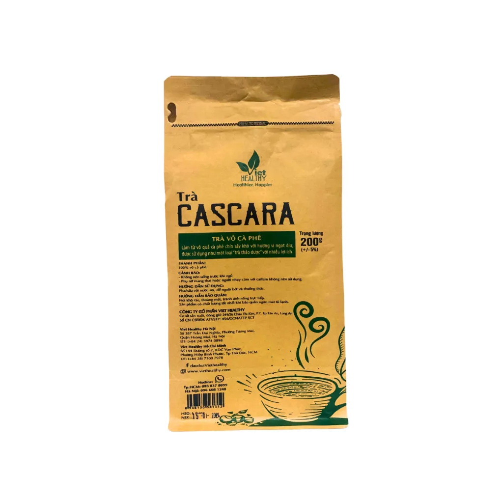 Ảnh Trà Cascara Viethealthy 200g - Trà Từ Vỏ Quả Cà Phê 4