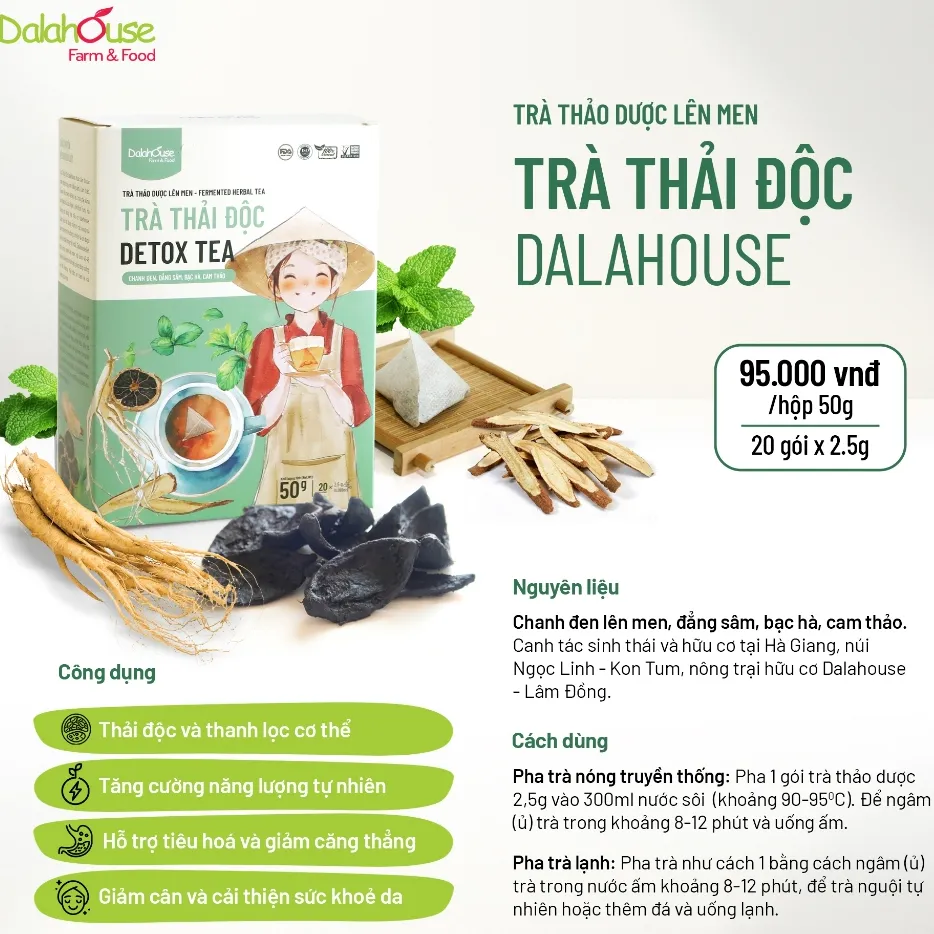 Ảnh Trà detox thải độc Dalahouse hộp 20 gói x 2.5g thải độc an toàn hỗ trợ giảm cân thanh lọc 3