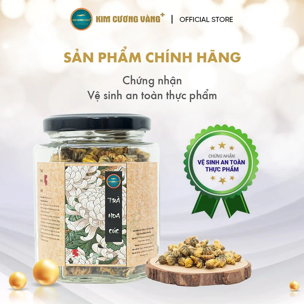 Ảnh Trà Hoa Cúc Sấy Khô Kim Cương Vàng - Hỗ Trợ Thanh Nhiệt, Giảm Căng Thẳng, Ổn Định Huyết Áp (30Gr/Hủ) 1