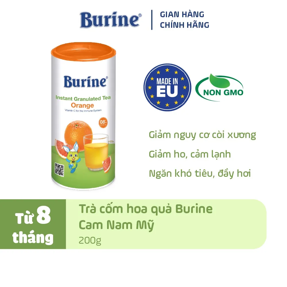 Ảnh Trà Hoa Quả Hòa Tan BURINE Hương Vị Trái Cây Thơm Ngon, Bổ Sung Vitamin C Cho Bé (Mua 3 Nhận Quà) 1