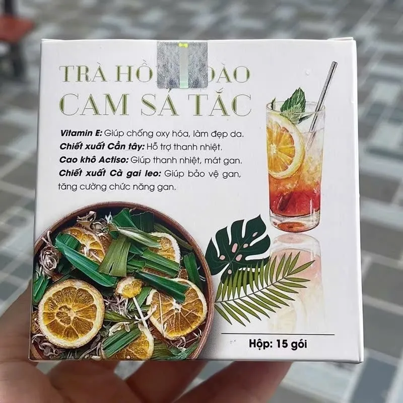 Ảnh Trà Hồng Đào Cam Sả Tắc TM PHARMA Hỗ trợ thanh lọc cơ thể làm đẹp da hộp 15 gói 2