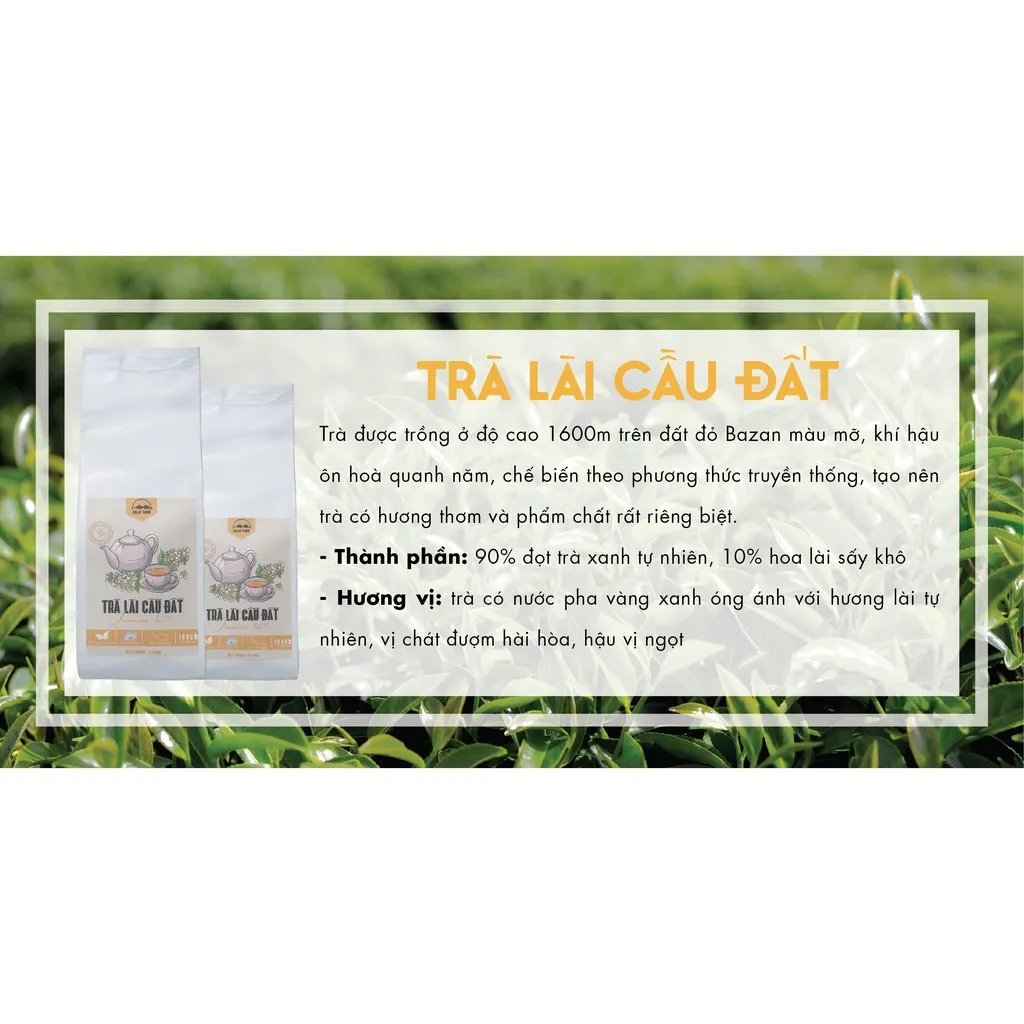 Ảnh Trà Lài Cầu Đất Dalat Farm Loại Đặc Biệt - Túi thiếc 110Gr 1