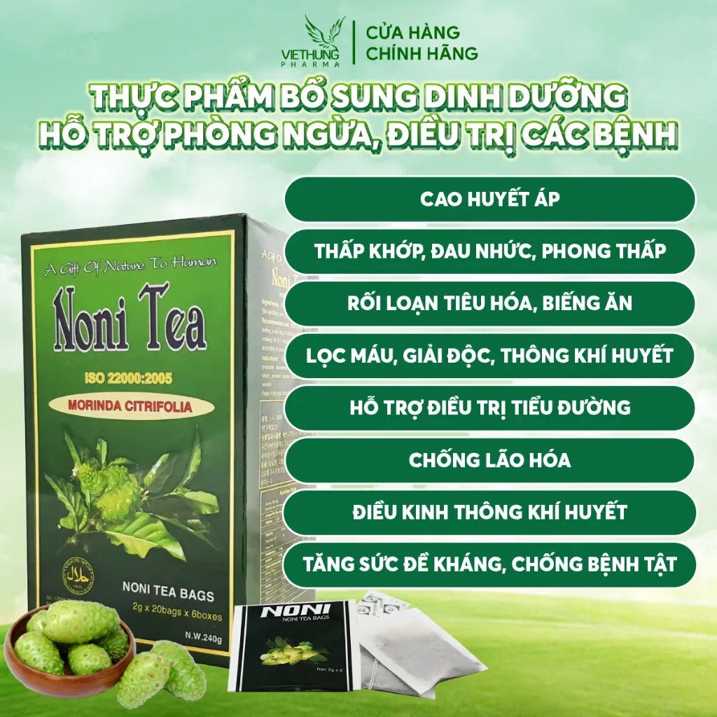 Ảnh Trà Nhàu Túi Lọc Noni Tea Hương Thanh, Giúp Thanh Nhiệt, Hỗ Trợ Giải Độc Và Tăng Đề Kháng, Hộp 120 Túi. 2