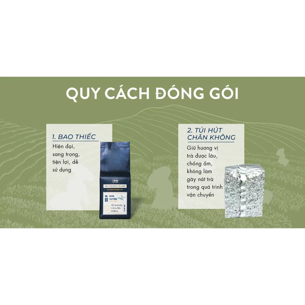 Ảnh Trà Oolong Kim Tuyên Cầu Đất Dalat Farm - Túi Thiếc 100Gr 3