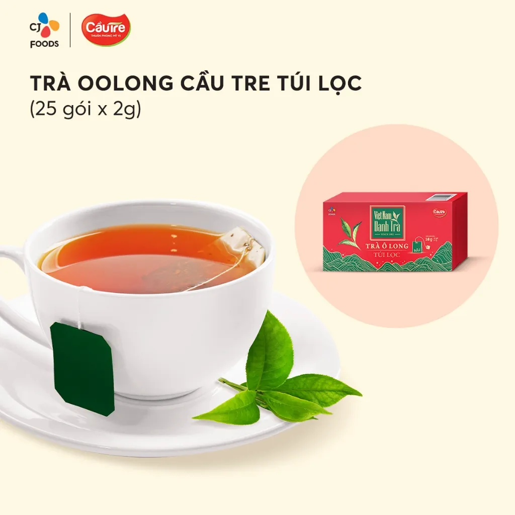 Ảnh Trà Oolong Túi Lọc Cầu Tre - Hộp 50g (25 gói) - Thưởng thức & Pha chế (Trà túi lọc ô long/ olong) 2