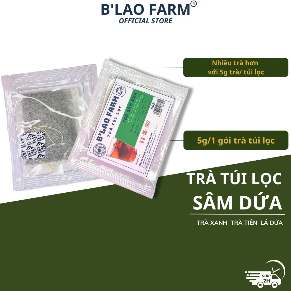 Ảnh Trà túi lọc SÂM DỨA B'LAO FARM 100% trà trà xanh lá dứa trà tiên nguyên chất thơm đậm vị trà tốt cho sức khỏe 2