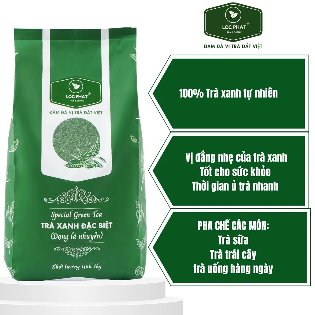 Ảnh Trà Xanh Đặc Biệt Dạng Lá Nhuyễn Lộc Phát 1kg 1
