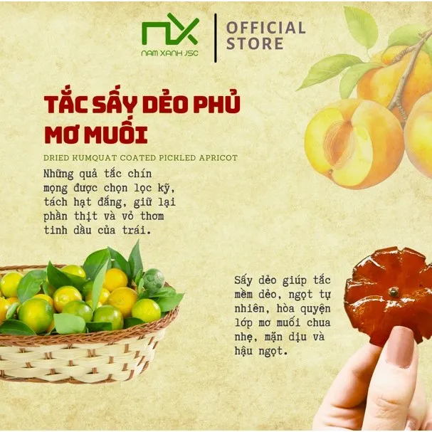 Ảnh Trái Cây Sấy Nam Xanh Tắc Phủ Mơ Muối 70g 1