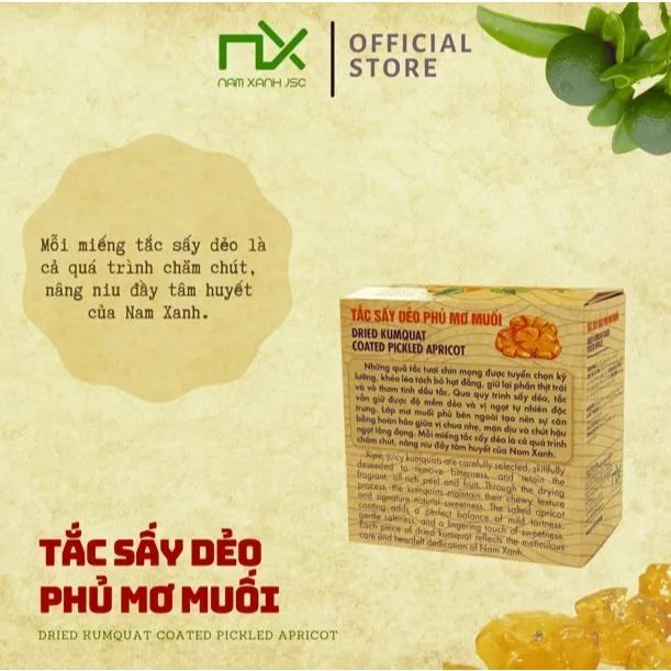 Ảnh Trái Cây Sấy Nam Xanh Tắc Phủ Mơ Muối 70g 2