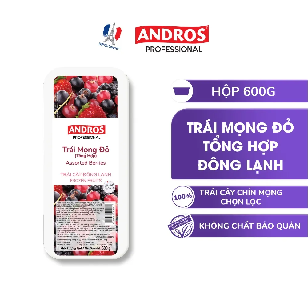 Ảnh Trái Mọng Đỏ Tổng Hợp Đông Lạnh - Không chất bảo quản - Trái cây đông lạnh ANDROS IQF (Chỉ giao HCM) 2