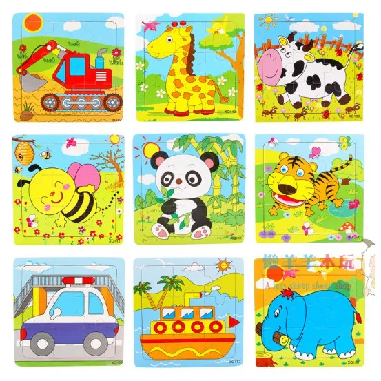 Ảnh Tranh ghép hình Việt Hà 9 mảnh in hình ngộ nghĩnh cho bé kích thước 15cm x 15 cm 2