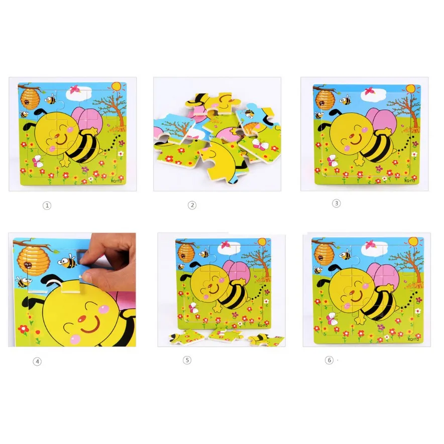 Ảnh Tranh ghép hình Việt Hà 9 mảnh in hình ngộ nghĩnh cho bé kích thước 15cm x 15 cm 4