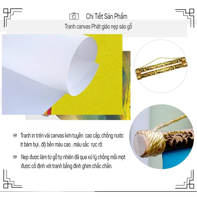 Ảnh Tranh Phật Giáo - Đức Phật A Di Đà - Vải Canvas 1