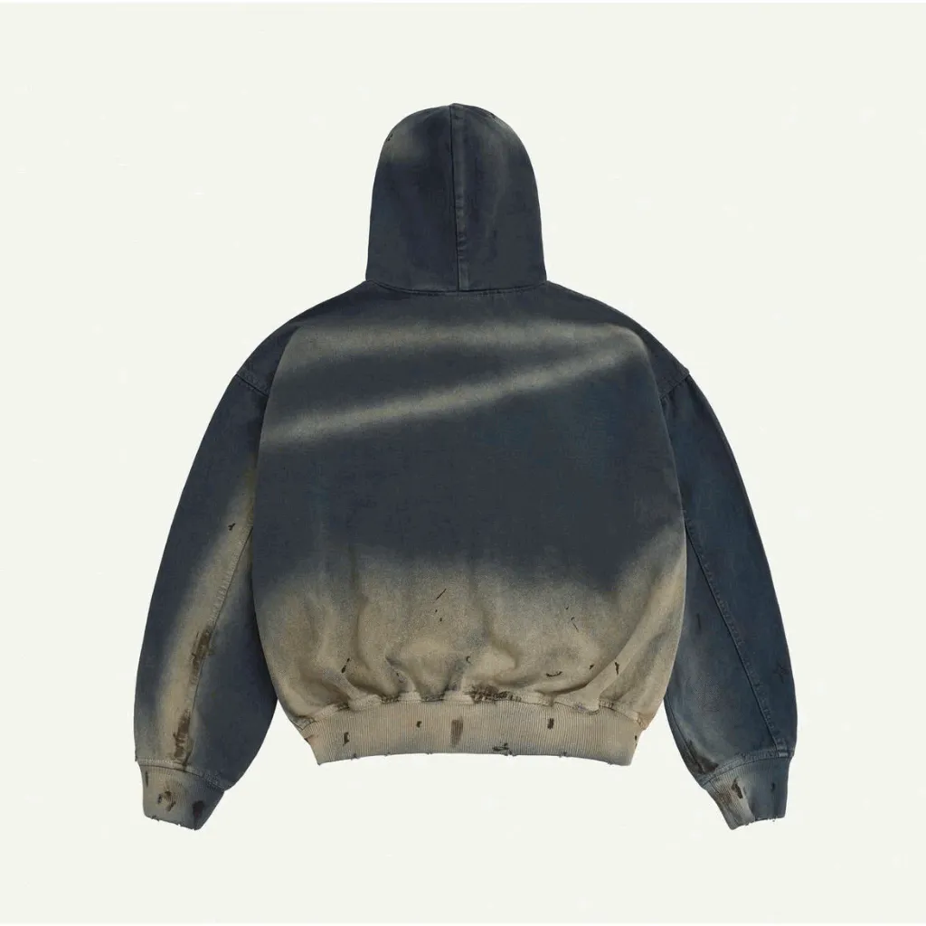 Ảnh TRASH FULLZIP HOODIE BLUE / Áo hoodie vải jeans / GAMBLE WORLDWIDE 1