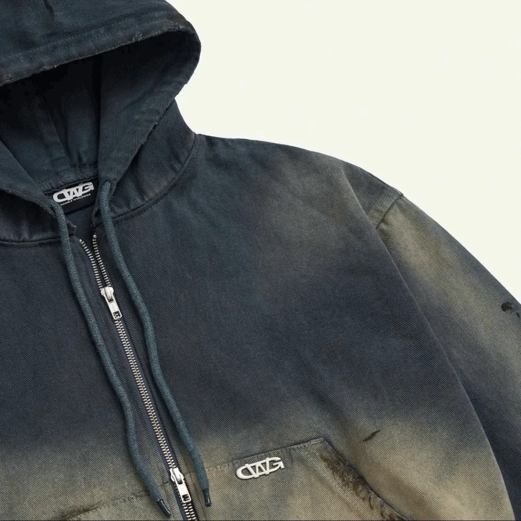 Ảnh TRASH FULLZIP HOODIE BLUE / Áo hoodie vải jeans / GAMBLE WORLDWIDE 2