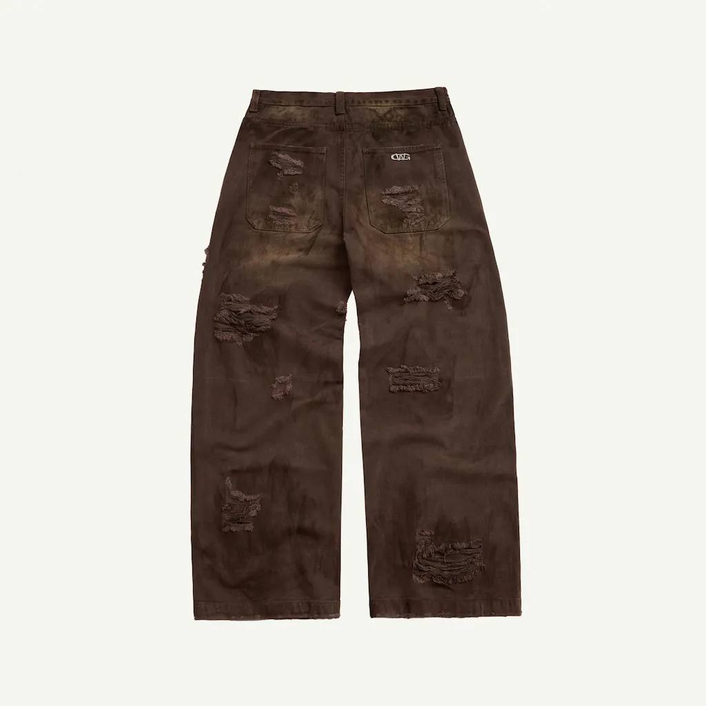 Ảnh TRASH JEANS BROWN / Quần jeans cạp trễ / GAMBLE WORLDWIDE 1