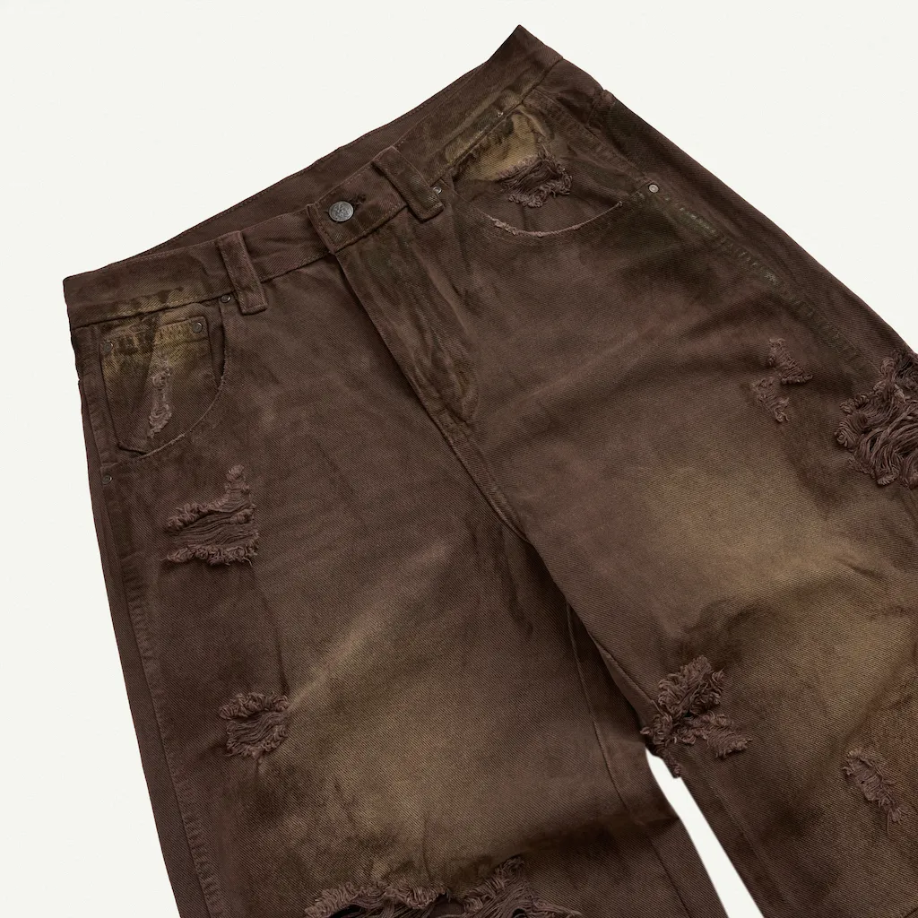 Ảnh TRASH JEANS BROWN / Quần jeans cạp trễ / GAMBLE WORLDWIDE 2