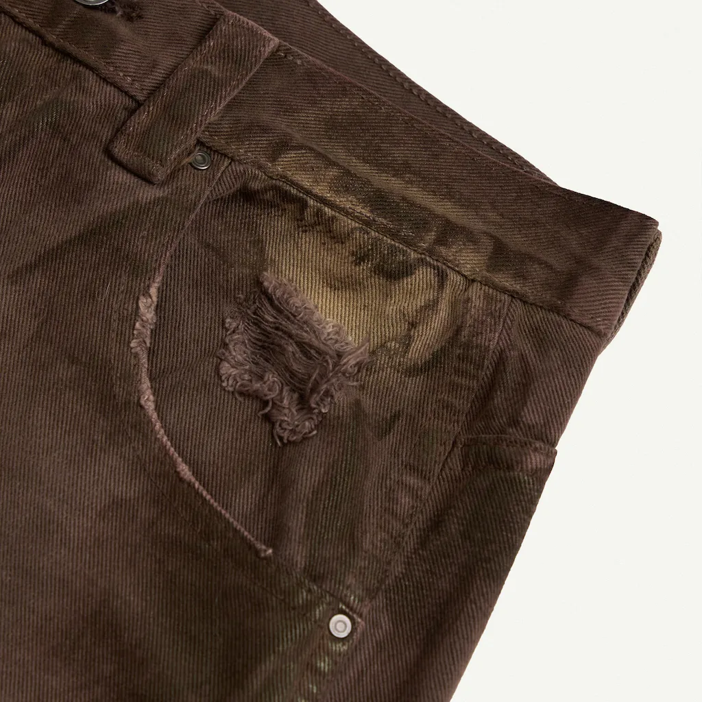Ảnh TRASH JEANS BROWN / Quần jeans cạp trễ / GAMBLE WORLDWIDE 4
