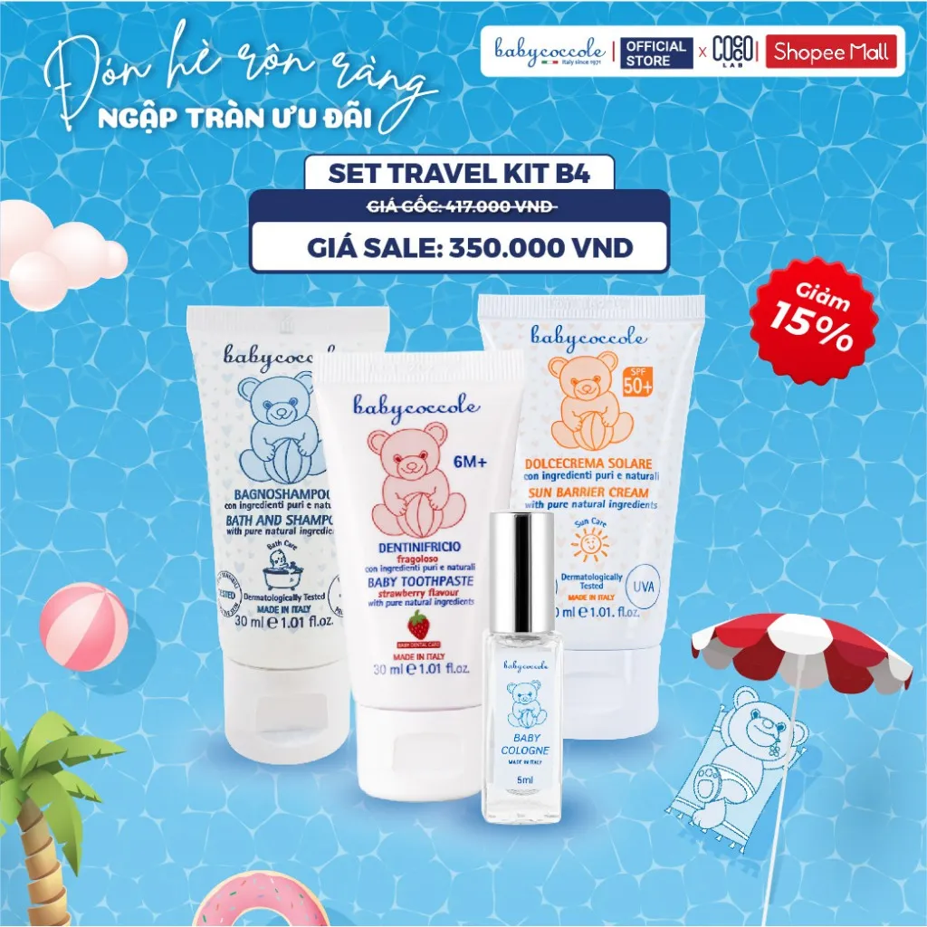 Ảnh Travel Kit bộ chăm sóc cá nhân & du lịch cho bé Babycoccocle 0M+ 3