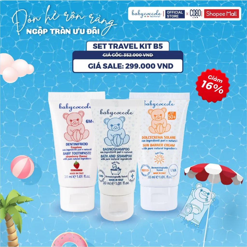 Ảnh Travel Kit bộ chăm sóc cá nhân & du lịch cho bé Babycoccocle 0M+ 4