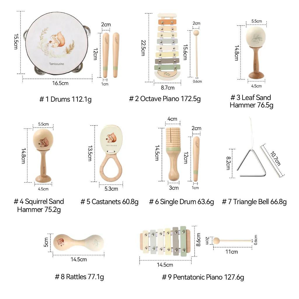 Ảnh Trẻ Em Tay Nhạc Cụ Bộ Gõ Di Động Trẻ Em Âm Nhạc Khai Sáng Nhạc Cụ Orff Trống Chuông Tay Đồ Chơi Cảm Giác 2