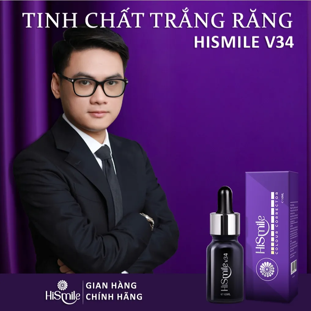 Ảnh TRỊNH DUY x HISMILE, Tinh chất trắng răng cao cấp HiSmile V34 - 10ml, Mua 2 lọ tặng 1 lọ 3