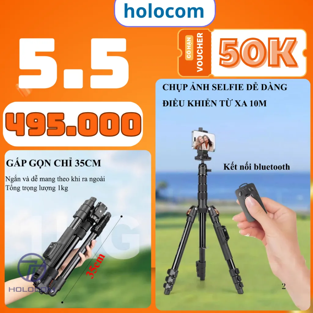 Review Tripod Điện Thoại Chân Máy Ảnh VCT180: Đa Năng Quay Chụp 360 Độ & Livestream